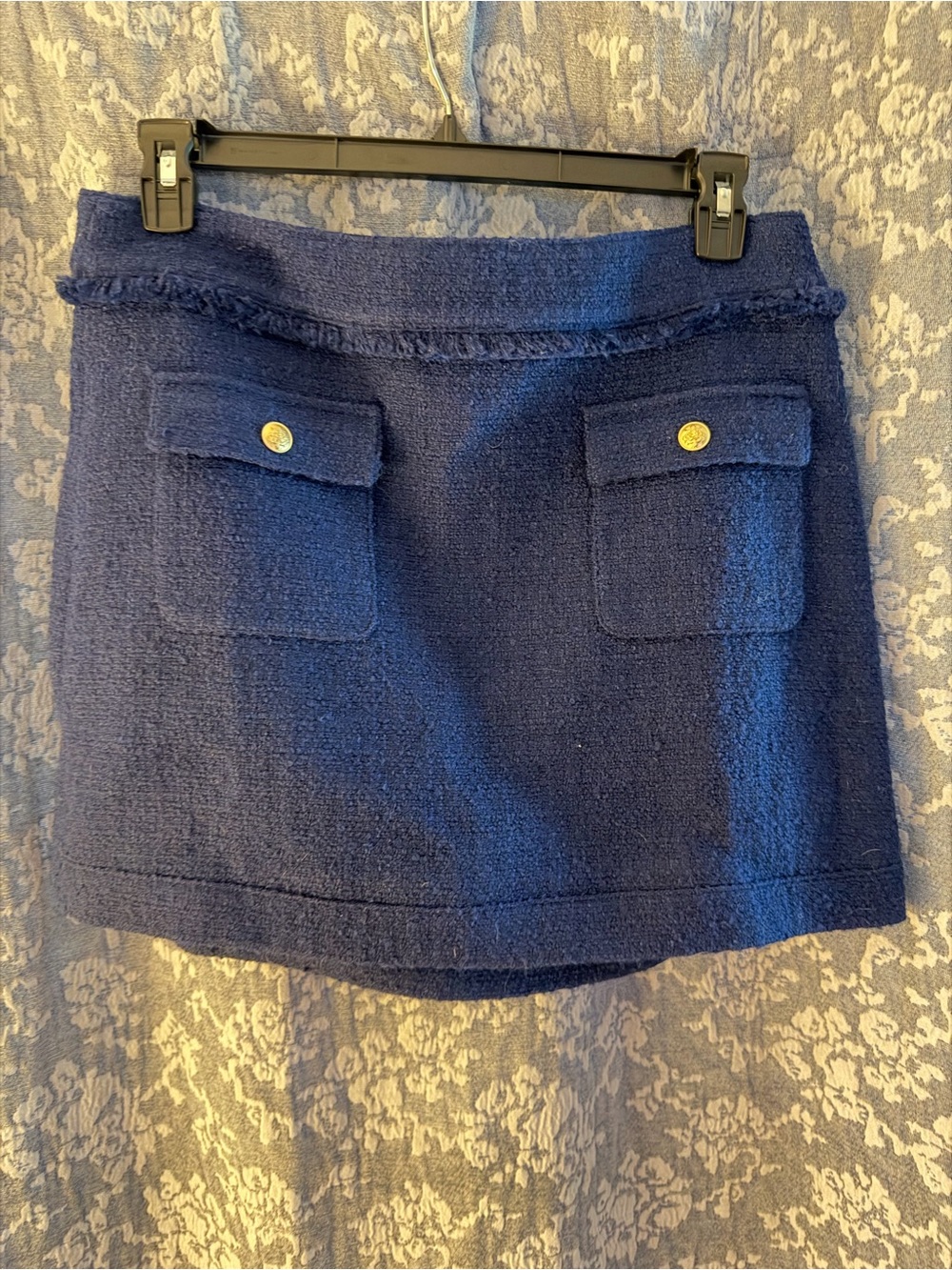 NWT J Crew Navy Tweed Pocket Mini Skirt